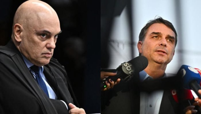 "Várzea jurídica": o ministro do STF Alexandre de Moraes e o senador Flávio Bolsonaro (PL-RJ)....
