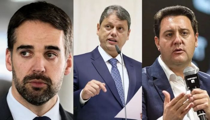 Eduardo Leite, Tarcísio de Freitas e Ratinho Júnior. Secretário de Tarcísio, Kassab defende c...